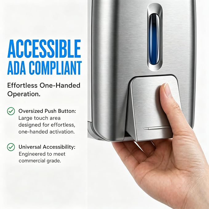 interhasa! Commercial Hand Soap Dispenser Wall Mount | Dual-Lock Design - Image 3