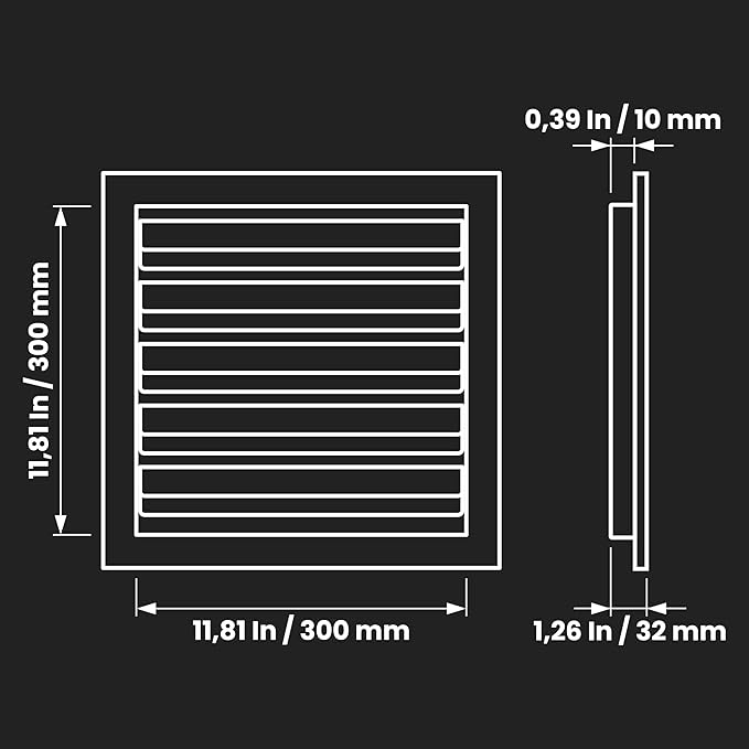 Repa Market 12" x 12" Inch Heavy Duty Exhaust Vent with Wire Mesh Screen - Air Intake Wall Louvered Vent Grille - Steel Outdoor HVAC Vent Register - HVAC Crawl Space Durable Air Gable Vent