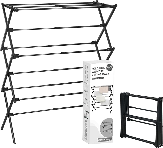 ZOES HOMEWARE Clothes Drying Rack, Collapsible Drying Rack Clothing by ZOESHOMEWARE