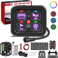 Nilight 4 Gang Switch Panel 12V 24V Universal Circuit Control Relay System with RGB Backlight Fuse Wiring Harness Automatic Dimmable ON Off LED Pod for Car Pickup Truck Camper SUV