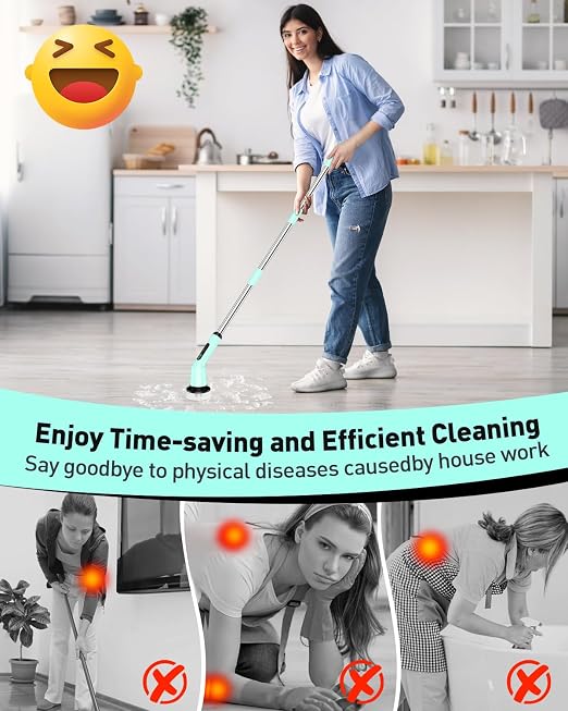 Electric Spin Scrubber for Bathroom, Shower Scrubber - Image 2
