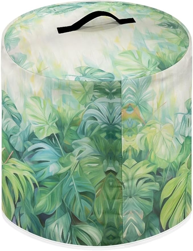 Flashideas Palm Leaves Pressure Cooker Cover for Women Insulated Rice Cooker Cover with Easy to Clean Lining Waterproof Dust Cover with Pockets for Instant Pot 6 Quart Appliance Cover