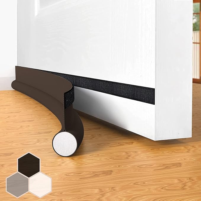 Door Draft Stopper Bottom One Sided Door Draft Blockers，37" Cutable Under Door by SYIPO