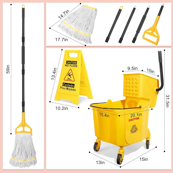 35 Qt Commercial Mop Bucket - Image 5