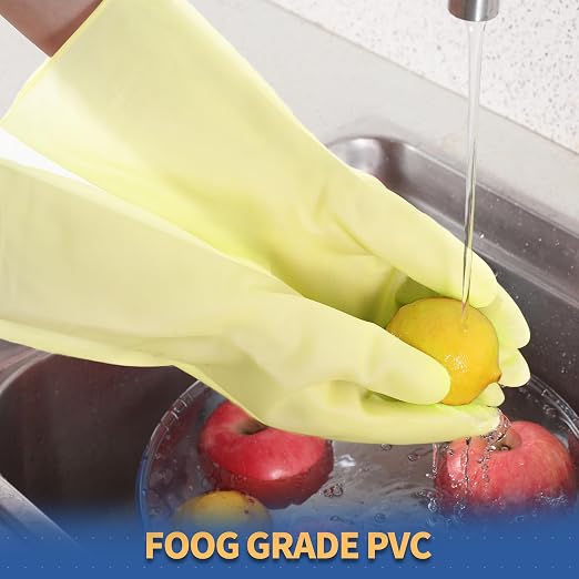 BOOMJOY PVC Cleaning Gloves, Heavy Duty Dishwashing Gloves, Reusable Medium - Image 5