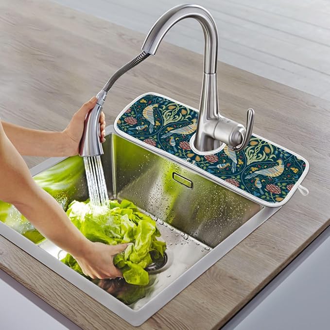 Sink Mat for Faucet Sink Splash Guard Faucet Handle Drip Catcher for Kitchen - Image 9