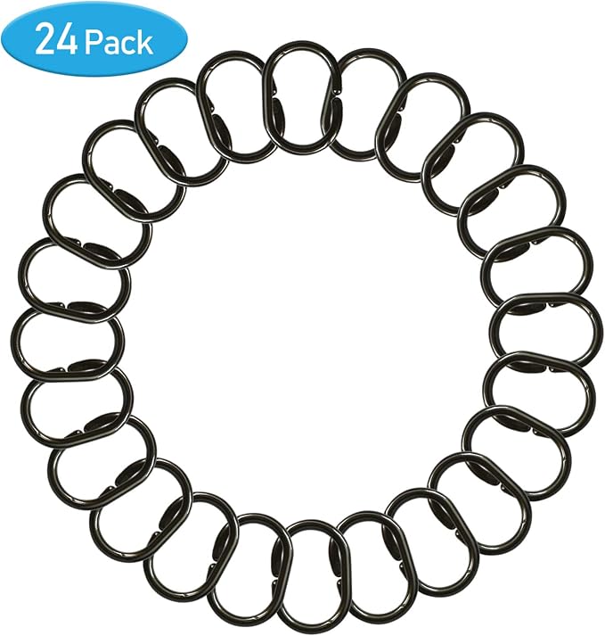 24 pcs Shower Curtain Rings Plastic Shower Curtain Hooks C-Shaped Rings Hook - Image 8
