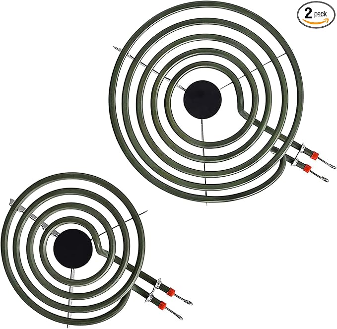 LXun Upgraded MP22YA 2 Pack Electric Range Burner Element Unit Set, 1 x MP21YA 8" and 1 x MP15YA 6" Stove Burners Replacement for Kenmore, Hardwick, Maytag, Norge Whirlpool Electric Range Stove