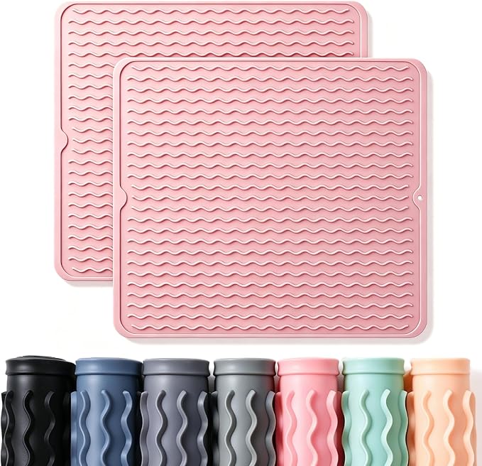 2 Pack Caketime Silicone Dish Drying Mat by CAKETIME