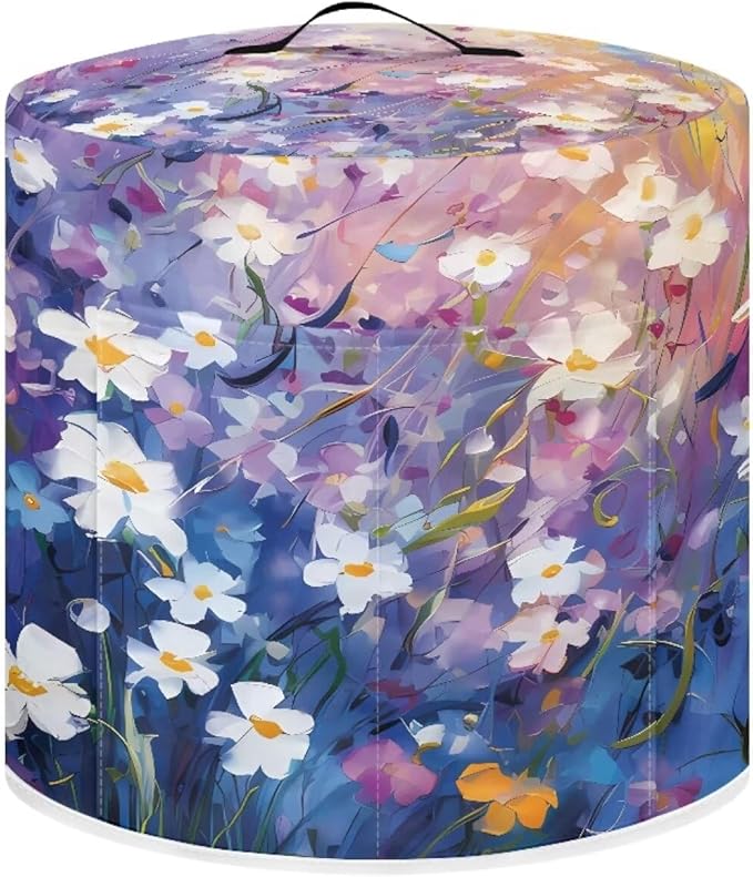 Daisy Print Pressure Cooker Cover for Women Insulated Rice Cooker Dust Cover with Pockets for Instant Pot 6 Quart Appliance