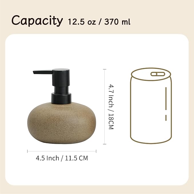 10oz Ceramic Hand Soap Dispenser, Elegant Liquid Soap Dispenser - Image 6