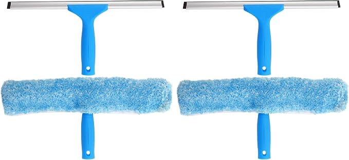 MR.SIGA Professional Window Squeegee & Microfiber Window Scrubber, 14 inch by MRSIGA