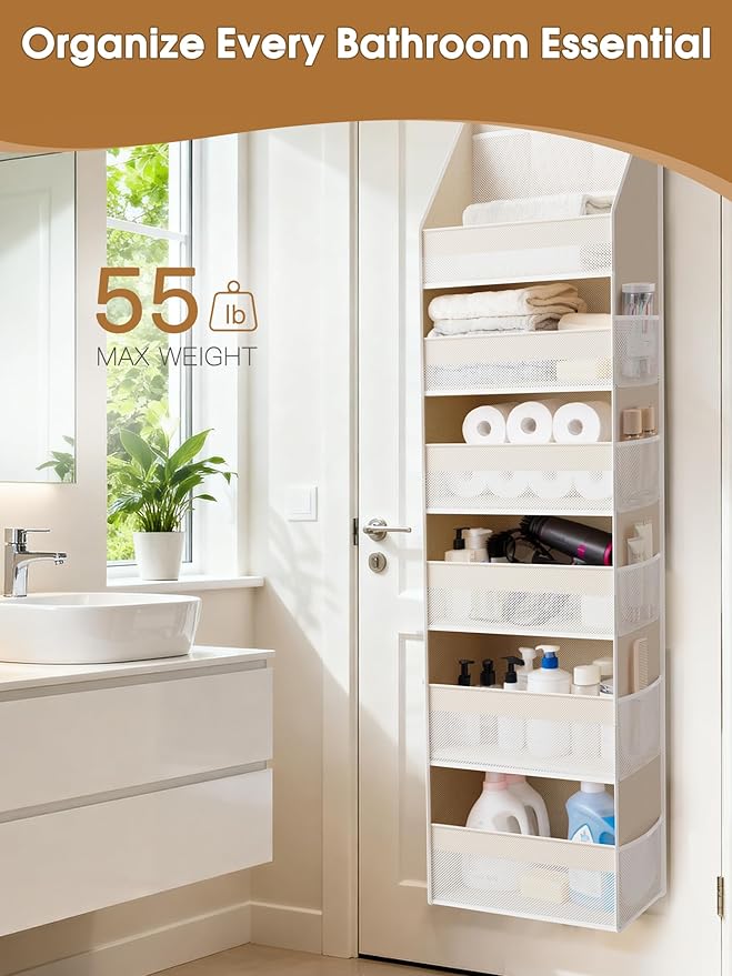 Over the Door Organizer, 6-Shelf Closet Hanging Storage - Image 6