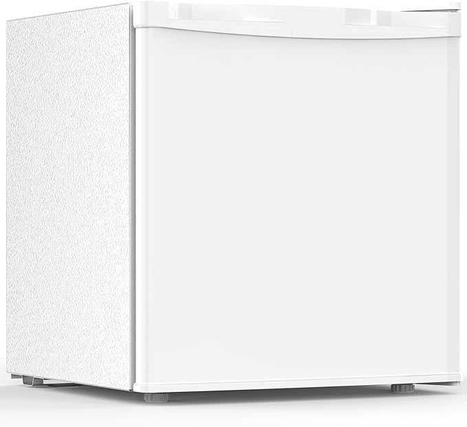 1.7 Cu.ft Mini Fridge with Freezer, Compact Refrigerator, Single Reversible Door, Ultra Quiet, Energy Efficient for Office, Dorm, Bedroom, Apartment, White