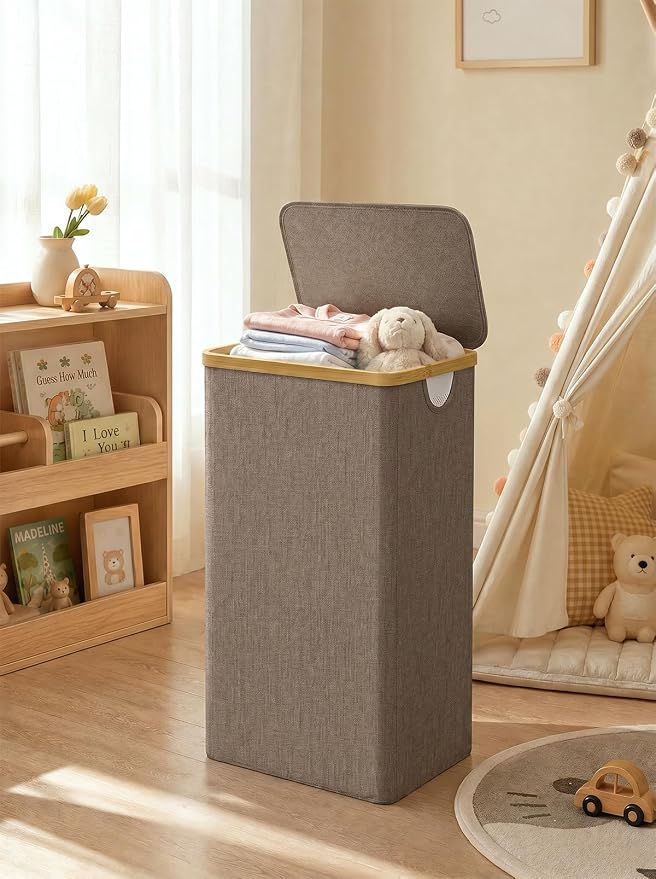 IEGrow Laundry Hamper with Lid, 110L Laundry Basket with Mesh Bags - Image 9