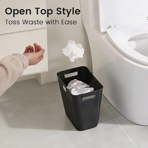 JOYMOOP Slim Trash Can 3-Pack, 2.2 Gallon Plastic Wastebasket - Image 4