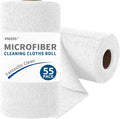 55 Pack Microfiber Cleaning Cloth Roll, Tear Away Reusable Towels, Ultra by Vnoss