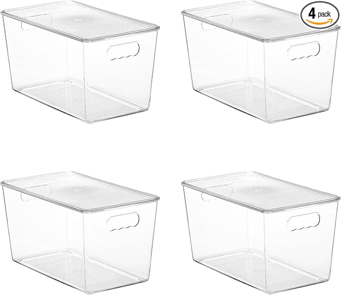 Vtopmart 4 Pack Clear Stackable Storage Bins by Vtopmart