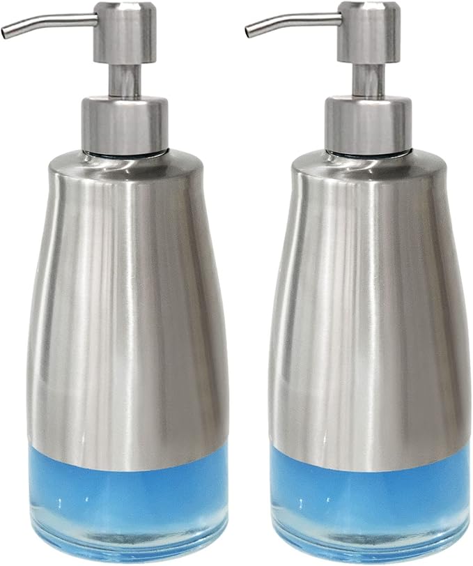 AUMIO 2-Pack Hand Soap Dispenser Set, Stainless Steel Case by AUMIO