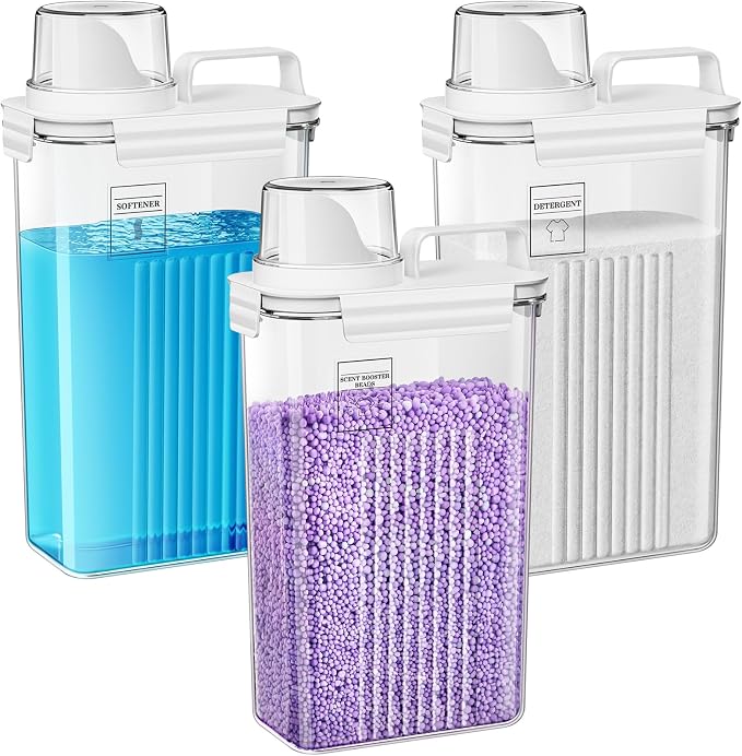94oz Laundry Detergent Dispenser Container, Laundry Soap Dispenser, 3 Pack by SUBEKYU
