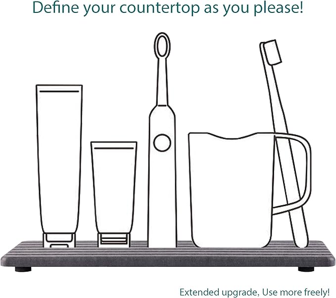 2 PCS Water Absorbent diatomite Coasters, 12.2" x 4" Water Absorbing Stone Tray for Sink, Stone Drying mat for Kitchen Counter, Stone soap Tray Used for Hand Soaps & toiletries & Plants