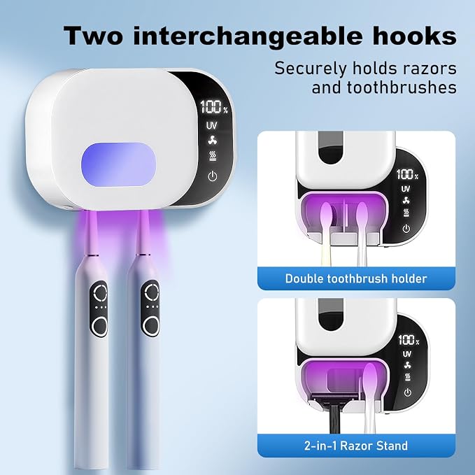 Toothbrush Cleaner Holder Wall Mounted, Razor Electric Toothbrush Holder | - Image 5