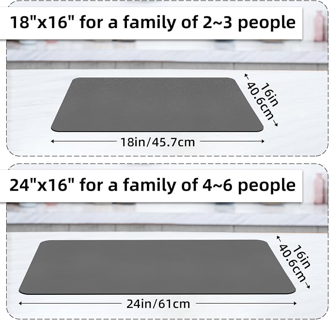 LOPNUR Large Dish Drying Mat for Kitchen Counter, Quick-Drying & Heat-Resistant - Image 5