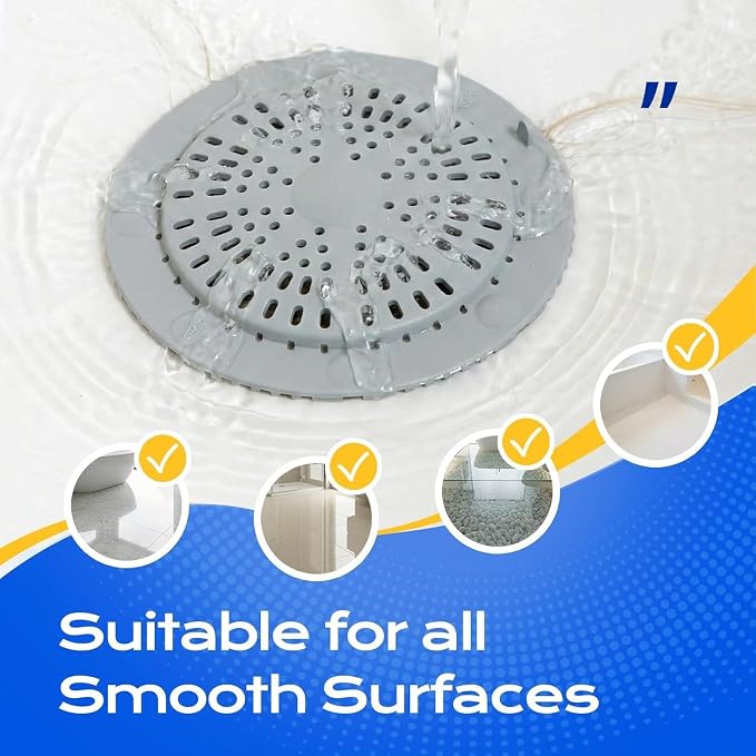 VLM 2 Pack Shower Drain Hair Catcher, Upgraded Drain Cover - Image 5