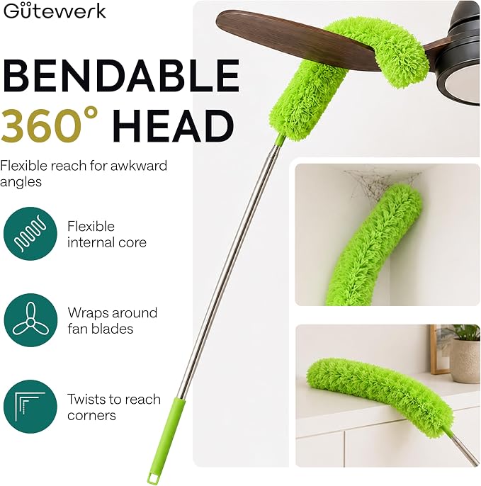 GÜTEWERK Extendable Microfiber Duster, 100 Inch - Image 3