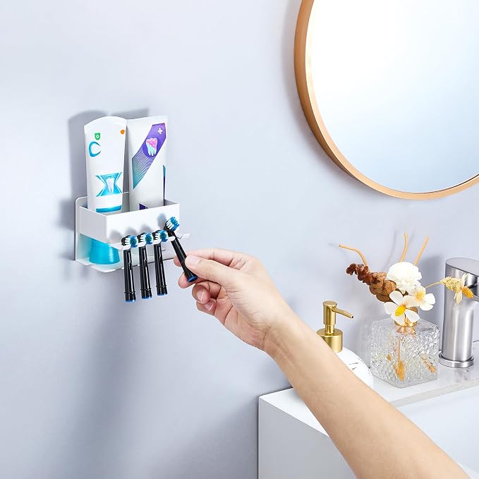 Toothbrush Head Holders, Electric Tooth Brush Head Holder, Adhesive Toothpaste - Image 6