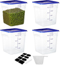 4 Pack Food Storage Containers, 18 Quart Square Commercial Food Containers with Lids, NSF, Polycarbonate, Clear