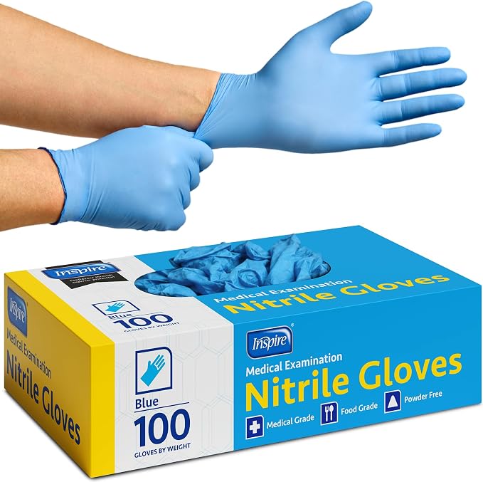 Inspire Black Nitrile Disposable Gloves | 4.5 Nitrile Disposable Safety Medical by Inspire
