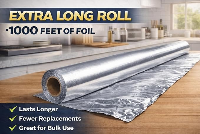 Aluminum Foil, 12x1000 Inches, for Cooking, Commercial use, and Food Storage - Image 2
