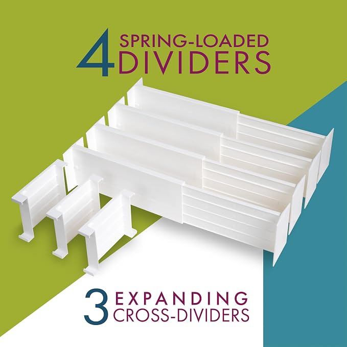 Dial Industries Dresser Drawer Dividers, 4 Pk + 3 Cross Dividers, 4.5" Deep | - Image 2