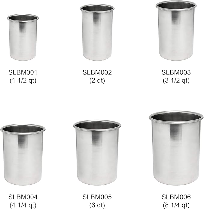 Thunder Group SLBM002 Bain Marie Pot 2 Quart Polished Exterior and Satin Interior