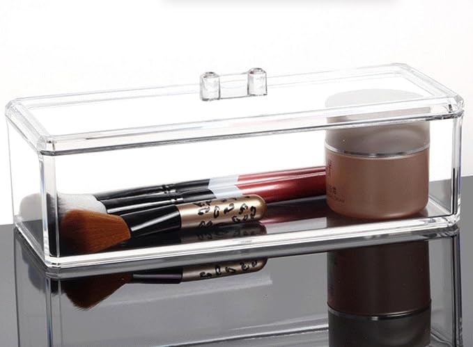 Acrylic Makeup Organizer Cosmetic Storage Display Case Makeup Brush Cotton Ball - Image 3