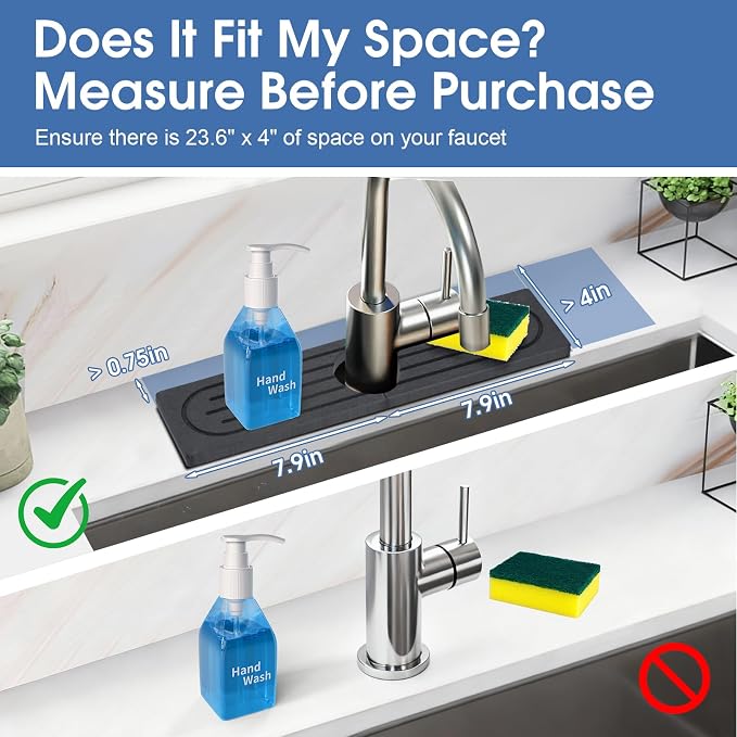 Stone Faucet Mat for Kitchen Sink, Water Absorbing Stone Faucet Splash Guard - Image 2