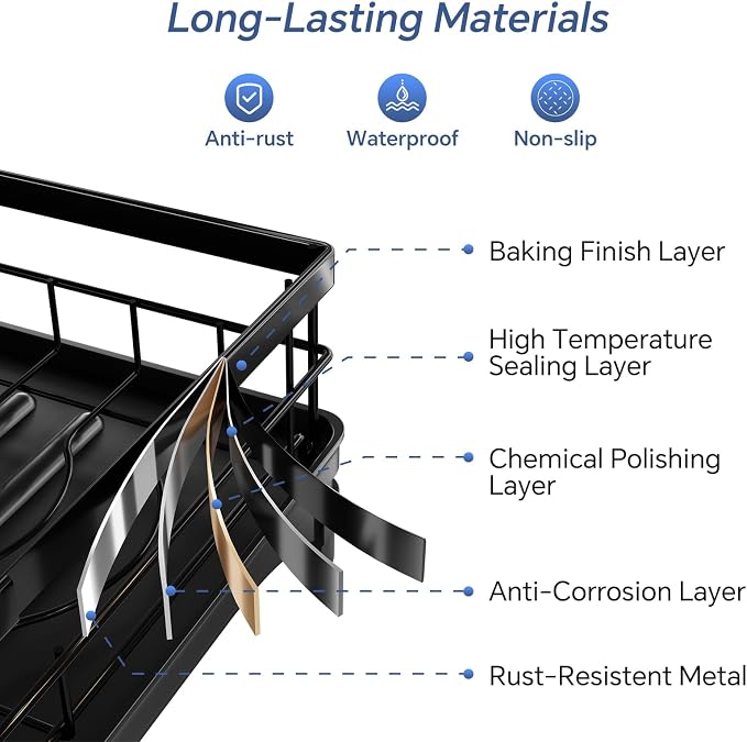 Simple Trending Dish Drying Rack, 2-Tier - Image 3