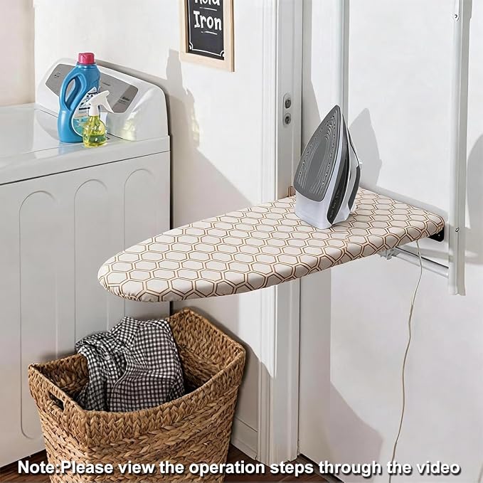 SheeChung 14"x42" Over The Door Ironing Board Cover and Pad, Heat Resistance - Image 4