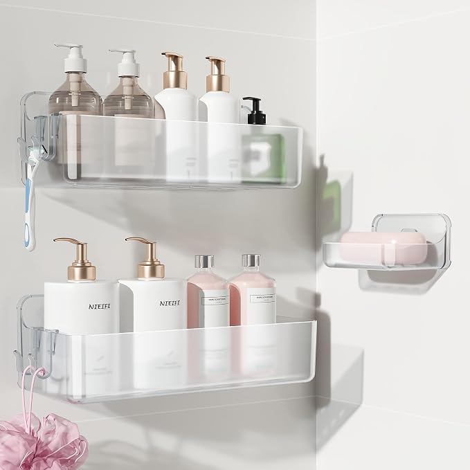 Nieifi Adhesive Shower Shelves, 3 Pieces by Nieifi