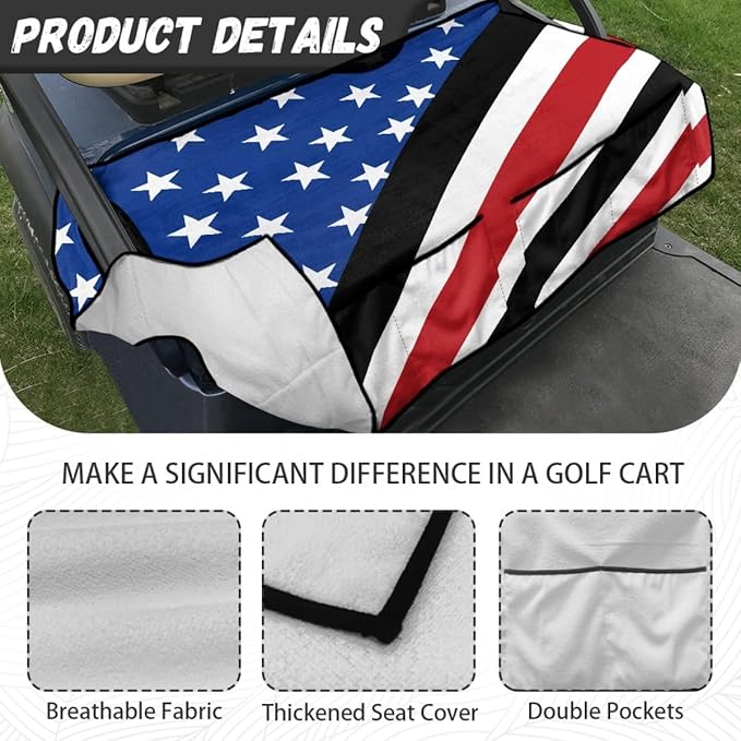 Golf Cart Seat Cover Cushion with Comfortable Microfiber Fabric and Waterproof Protection for Golf Courses and Communities