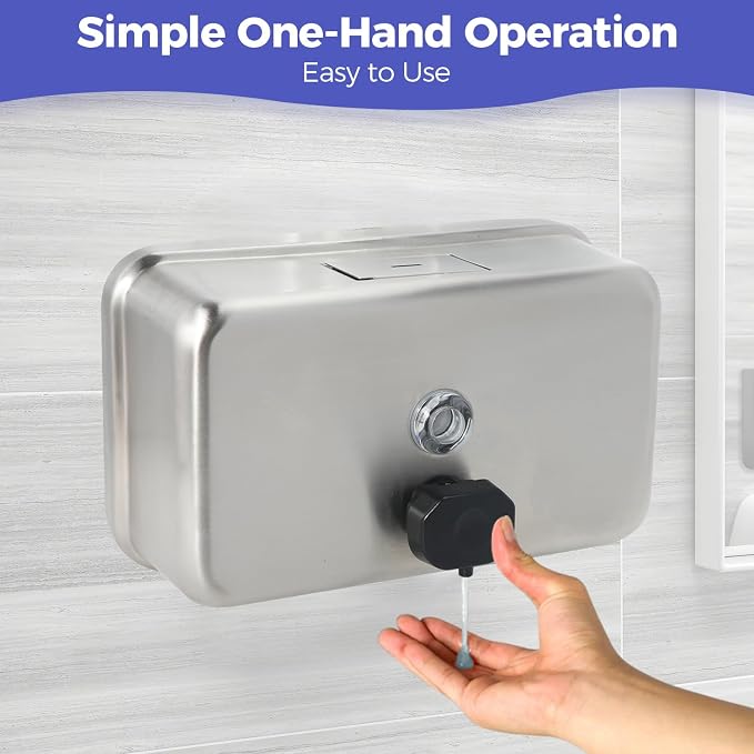 Stardrix Heavy Duty Stainless Steel Wall Mount Soap Dispenser, 1100ml/37oz - Image 6