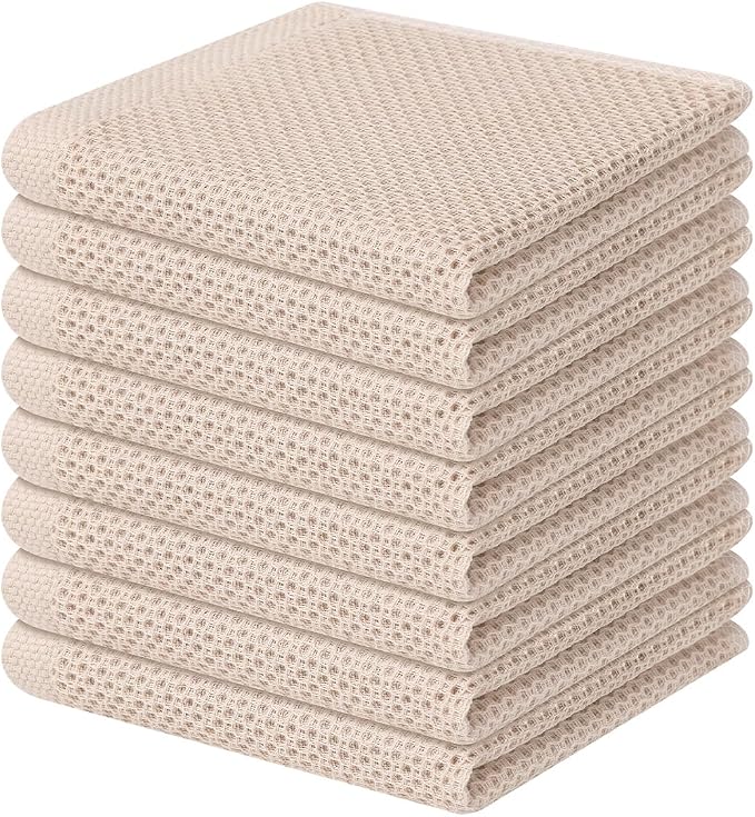 Homaxy 100% Cotton Waffle Weave Kitchen Dish Cloths 8-Pack, Ultra Soft by Homaxy