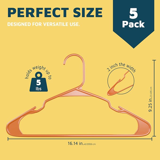 Lifemaster Plastic Clothes Hangers – Heavy Duty Hanger Set, - Image 2