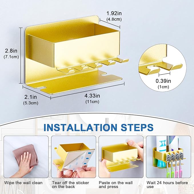 Toothbrush Head Holders, Electric Tooth Brush Head Holder, Adhesive Toothpaste - Image 9