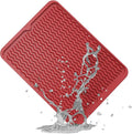 ZLR Silicone Dish Drying Mat for Kitchen Counter, Lava Red | Fast-Dry Wavy by ZLR