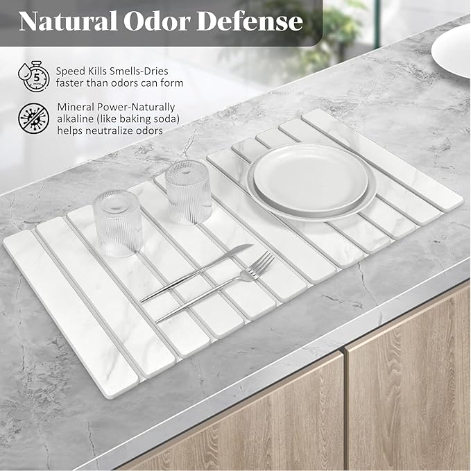 2 PCS Large Stone Dish Drying Mat - Image 5