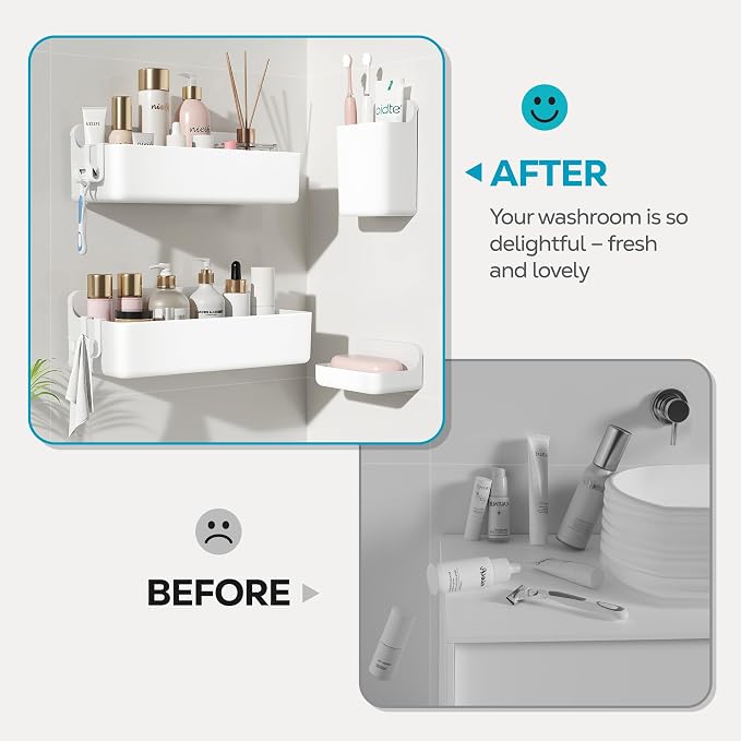 Nieifi Adhesive Shower Shelves, 4 Pieces - Image 7
