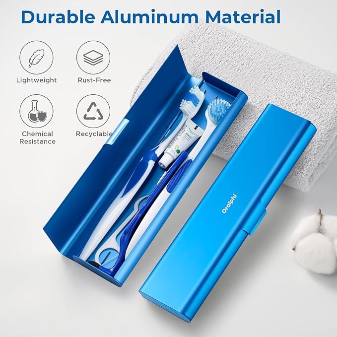 Wider Aluminum Toothbrush Travel Case, Portable Travel Toothbrush Holder - Image 2