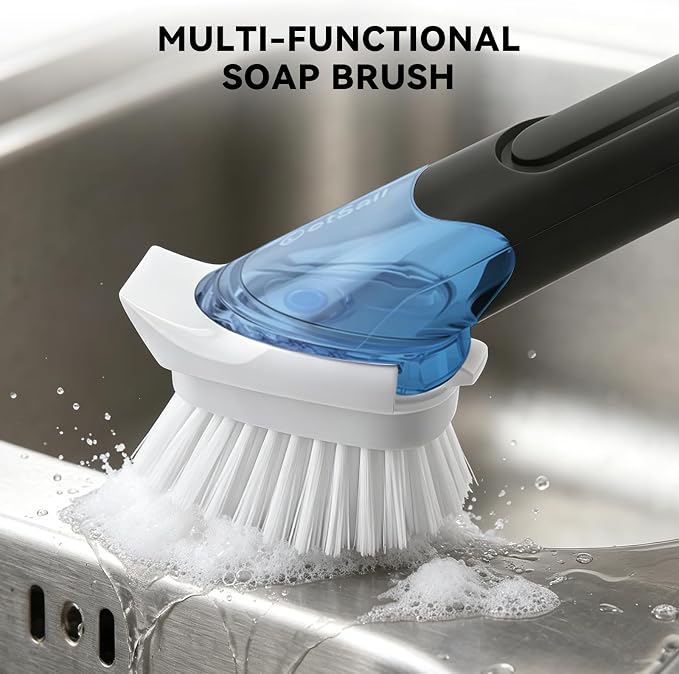 SetSail Dish Brush with Soap Dispenser, Stiff Bristles Dish Scrubber Set | - Image 6